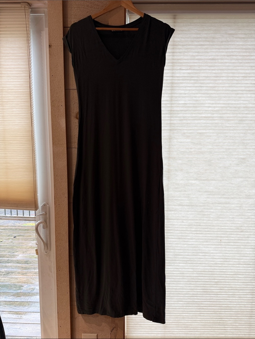 Athleta Grey V-Neck Maxi Dress
